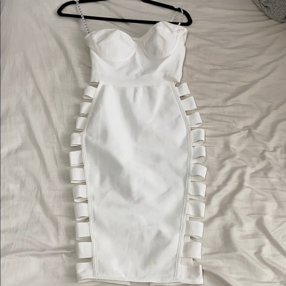 Missguided white cut outs dress